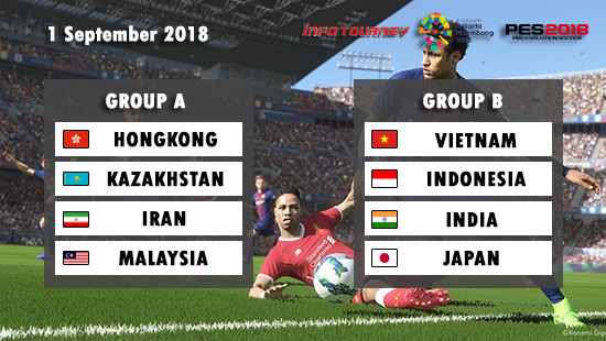 bracket pes pro evolution soccer asian games 2018