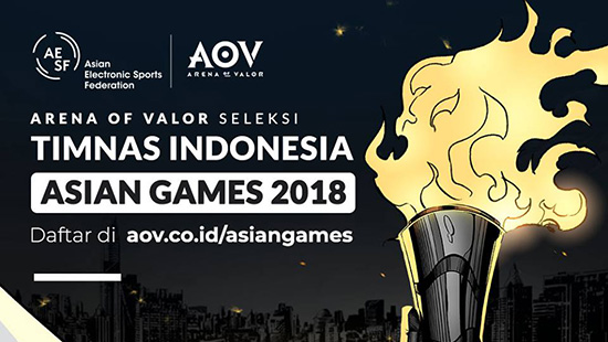 turnamen aov arena of valor seleksi timnas indonesia asian games 2018 mei 2018 logo