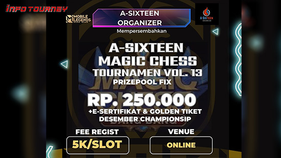 turnamen magic chess magicchess desember 2023 a sixteen organizer season 13 logo