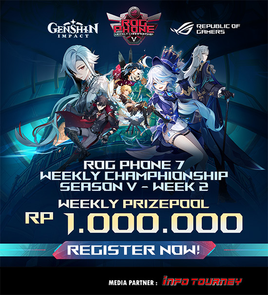 turnamen genshin impact oktober 2023 k rog phone weekly championship season 5 week 2 poster