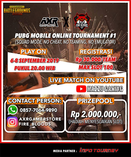 turnamen pubgm pubgmobile september 2019 axr game store x fire blood esport poster