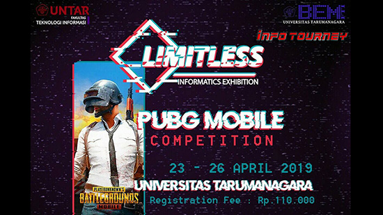 turnamen pubgm pubgmobile informatics exhibition limitless april 2019 logo