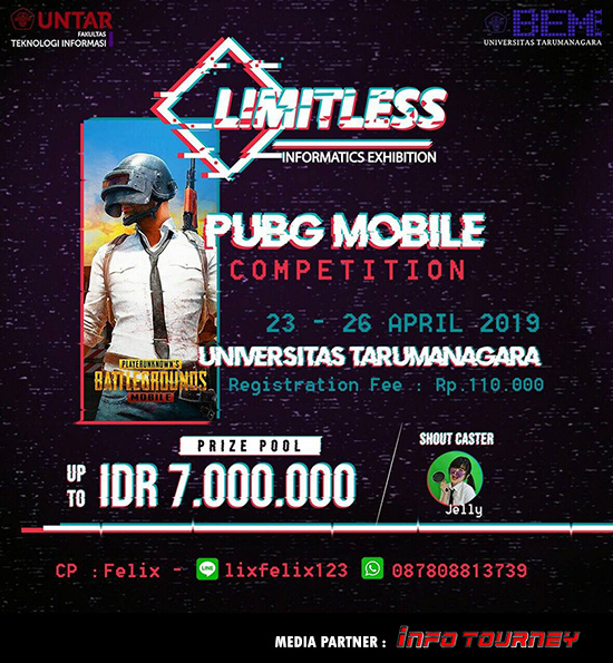 turnamen pubgm pubgmobile informatics exhibition limitless april 2019 poster
