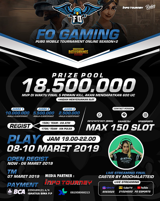 turnamen pubgm pubgmobile fo gaming season 2 maret 2019 poster