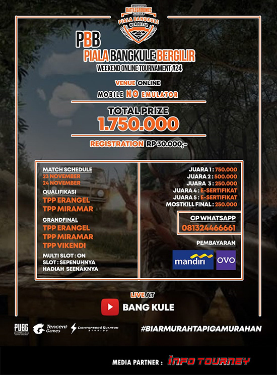turnamen pubgm pubgmobile november 2019 pbb season 24 poster