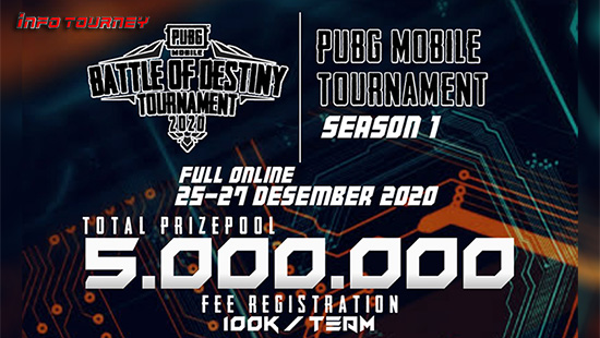 turnamen pubgm pubgmobile desember 2020 battle of destiny season 1 logo