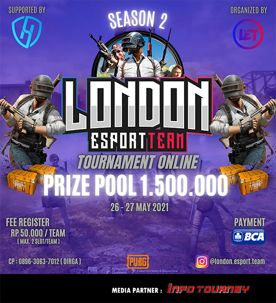 turnamen pubgm pubgmobile mei 2021 london esport team season 2 poster