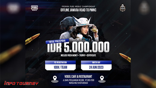 turnamen pubgm pubgmobile juni 2023 jawara road to pmnc 2023 logo