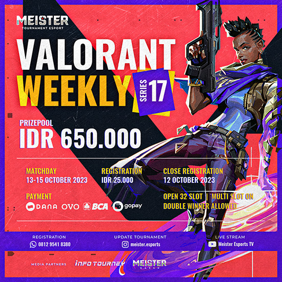 turnamen valorant oktober 2023 meister weekly series 17 poster