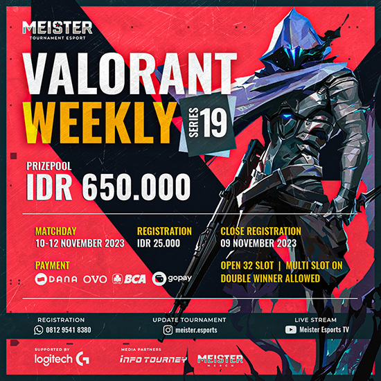 turnamen valorant oktober 2023 meister weekly series 19 poster