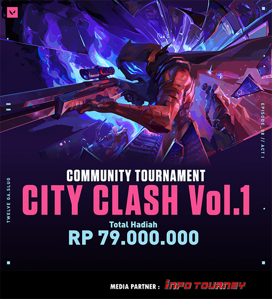 turnamen valorant februari 2024 city clash vol 1 poster